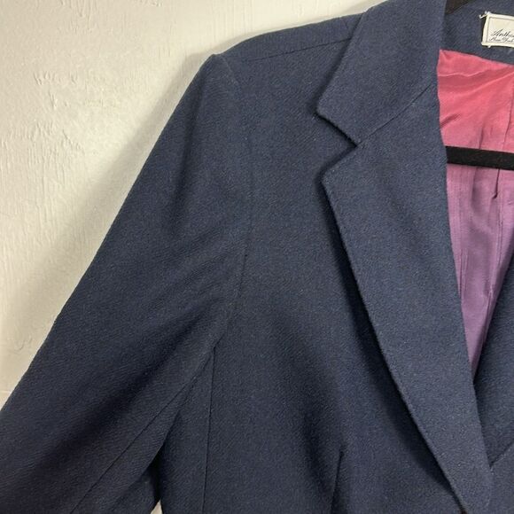 Anthony Fashions Black Single Breasted Two-Button Closure Blazer Size 14 - Picture 2 of 11